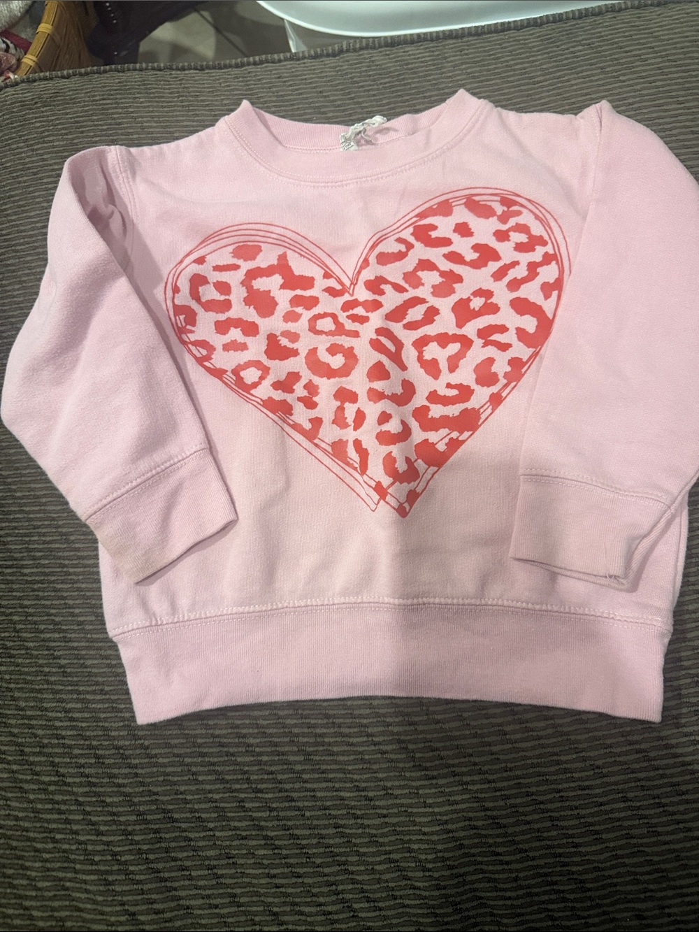 Rabbit Skins Pink Sweatshirt with Coral Heart Print